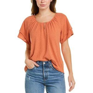 Madewell Texture & Thread Orange Blouse Size Small